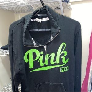 Black Pink sweater! V neck quarter zip